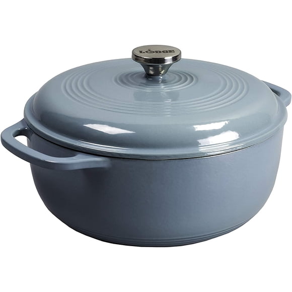 Dutch Oven Lodge, hierro fundido esmaltado, 7.5 cuartos de galón, color azul tormenta