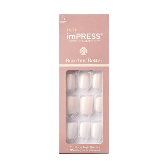 KISS imPRESS Bare but Better Press-on Nails, ‘All Natural’, 30 Count