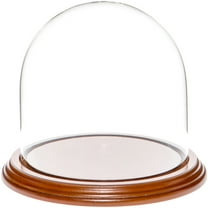 Plymor 5.5" x 5.5" Glass Display Dome Cloche (Walnut Veneer Base)