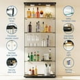 thumbnail image 3 of Ourlova 5-Tier Display Cabinet with Dual Glass Doors – Tempered Glass Curio Cabinet with Human Body Sensor & 3-Color LED Lights, 3 of 7