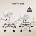 thumbnail image 3 of HOMCOM Tabouret Roulant Réglable, Chaise de Salon en PU avec Repose-Pieds, Blanc, 3 of 10