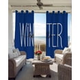 thumbnail image 3 of Winter Navy Blue Blackout Curtains 96 Inch Length 2 Panels Set, Christmas Xmas Modern Minimalist Words Art Full Shading Curtains for Windows, Blackout Curtains for Bedroom Living Room 52"x96", 3 of 8