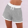 thumbnail image 6 of CALAFEBILA Womens Shorts Striped Summer Casual Knit Shorts for Women Drawstring Comfy Shorts, 6 of 6