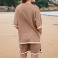 thumbnail image 6 of qolati Two Piece Sets for Women Summer Lounge Set Casual Short Sleeve Pullover Top Matching Shorts 2 Piece Beach Vacation Outfits, 6 of 8