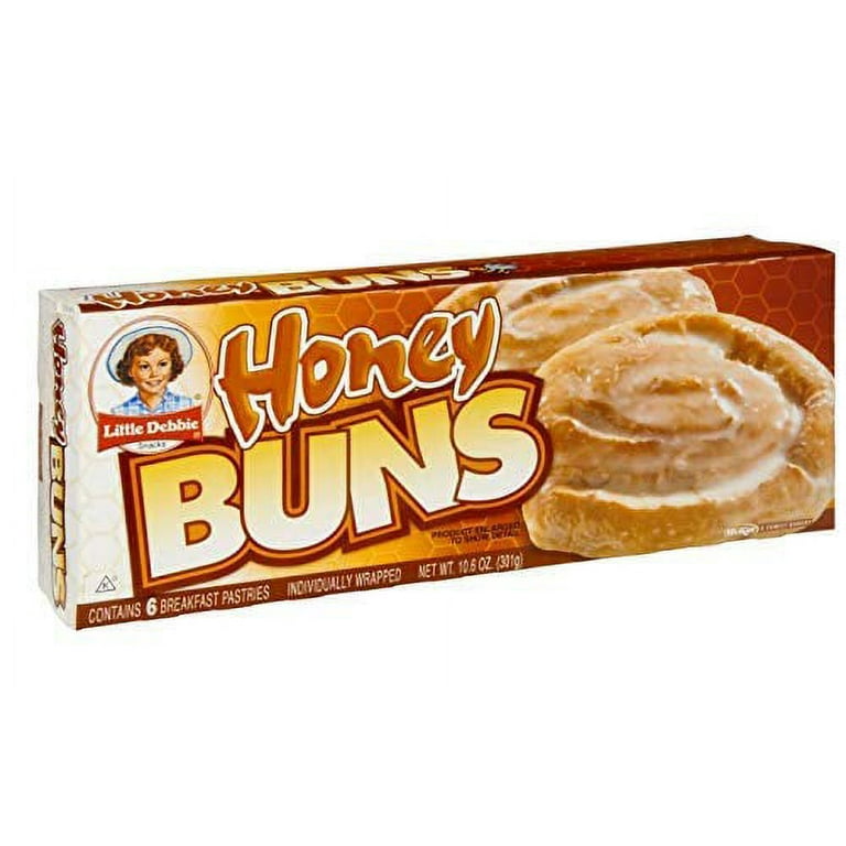 Little Debbie Honey Buns, Individually Wrapped Breakfast Pastries, 6 Count  (Pack of 16)