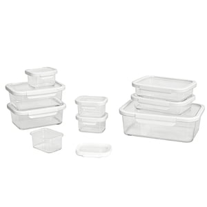 Better Homes & Gardens Rectangle Tritan Containers, Set of 9, 18 Pieces