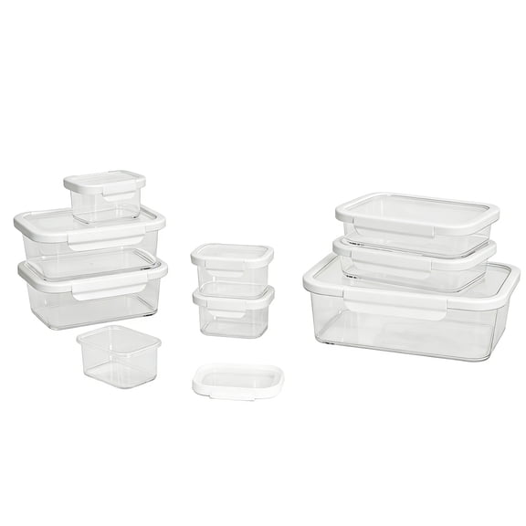 Better Homes & Gardens Rectangle Tritan Food Storage Container with Tritan Lid. Set of 9, 18 Pieces, Ideal Use for Meal Prep and Batch Cooking