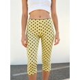 thumbnail image 5 of LMLYSoH Women’s Capri Pants Leggings Dots Print/Solid Color Low Waist Cropped Pants, 5 of 8
