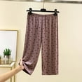 thumbnail image 2 of Bovxnpu Women's Pajama Pants Sleep Lounge Bottoms Cotton Capris Straight Leg Loose Casual Home Wear Pants Sleepwear, 2 of 5