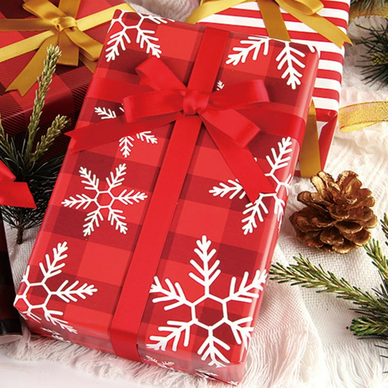 Walbest 6Pcs Xmas Gift Wrapping Papers, Non-Fading Simple Eco