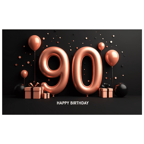 Rose Gold 90th Birthday Decoration Backdrop Banner Party Supplies Photography Props Birthday Party Decorations Celebration Background Happy Birthday Event Decor