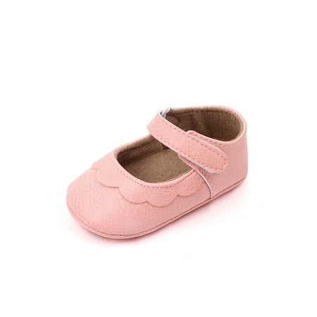 

Tenmix Baby Girls Princess Dress Shoe First Walkers Crib Shoes Prewalker Flats PU Leather Mary Jane Toddler Lightweight Magic Tape Pink 4C