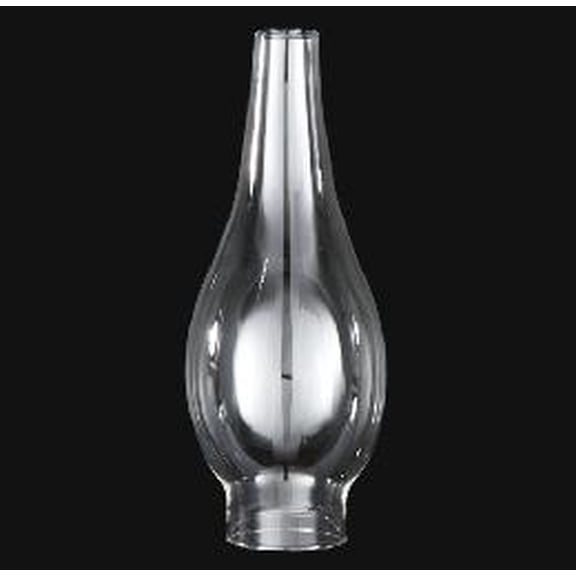 B&P Lamp® 2 1/8 Inch by 9 1/8 Inch #0 Bombe Style Clear Glass Lamp Chimney for Vintage and Antique Style Lighting
