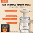 thumbnail image 2 of VEVOR Baby Food Maker, 500W Baby Food Processor with 300 ml Glass Bowl, SUS304 Stainless Steel 4-Blade Baby Food Puree Blender Steamer Grinder for Food, Fruit, Vegetable, Meat, 2 of 9