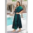thumbnail image 2 of HAPPY BAY Women's Summer Relaxed Fit Caftan Maxi Robe Sleepwear Loungewear Dashiki House Dresses for Women 2X-3X Forest, Stripes, 2 of 5