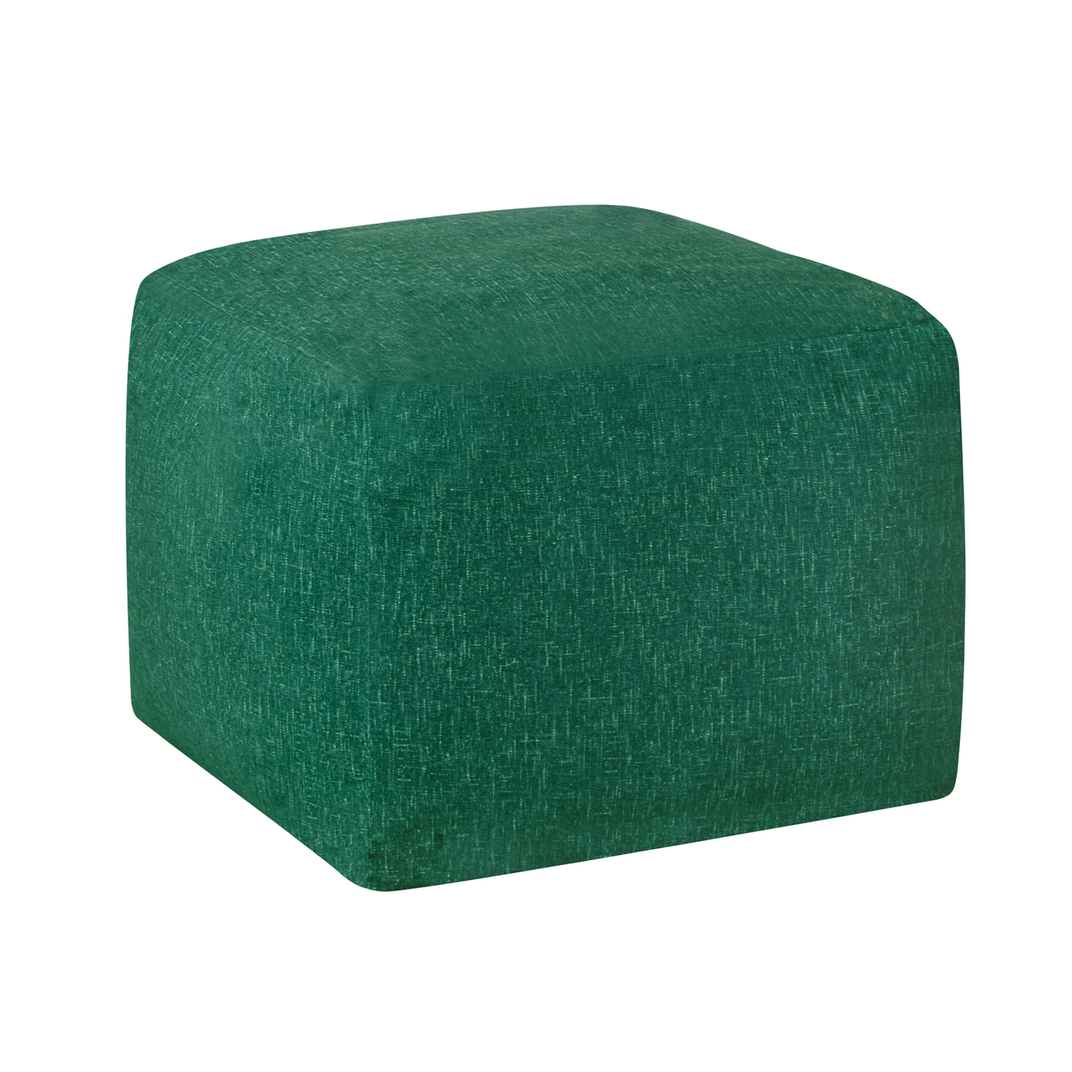 Castle Place 24" Velvet Pouf, Teal Green