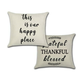 Monogram Throw Pillow with Sayings Grateful Thankful Blessed, Aqua Couch  Pillow, Accent Pillow, Personalized Holiday Pillow Cover - PIL147