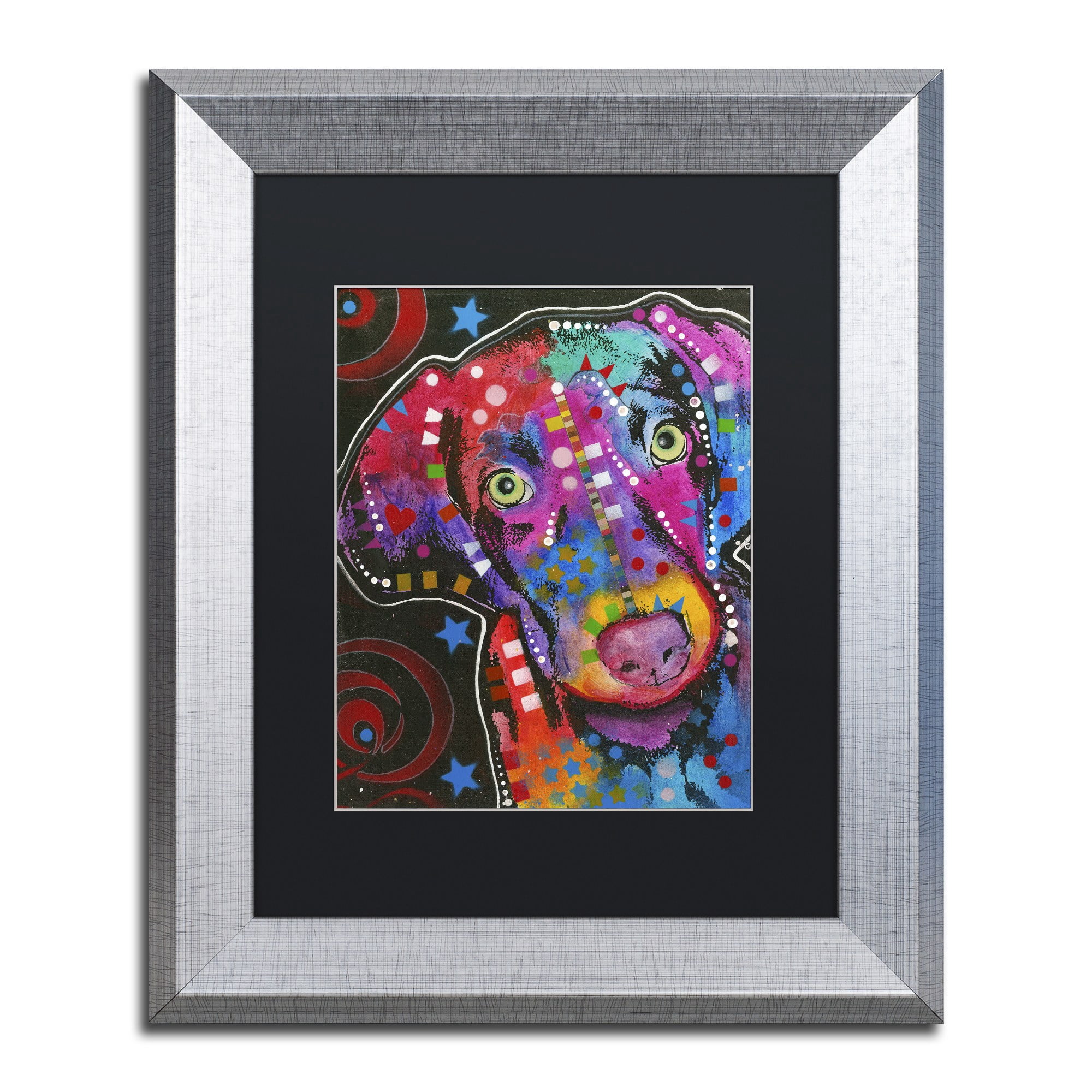 Trademark Fine Art "18" Canvas Art by Dean Russo, Black Matte, Silver Frame