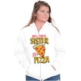 thumbnail image 4 of Will Trade Sister for Pizza Joke Unisex Fleece Graphic Zip Up Hoodie Brisco Brands 5X, 4 of 5