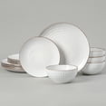 thumbnail image 2 of Famiware Eden Stoneware Dinnerware Sets, 12-Piece Dish Set, White Circle, 2 of 6
