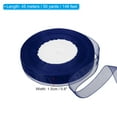 thumbnail image 2 of Unique Bargains 0.6 Inch x 50 Yard Organza Ribbon, Gift Wrapping Ribbon for Bouquet Cake Invitations Card Decoration, Navy Blue, 2 of 7