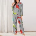 thumbnail image 2 of Fotbe Cute Dinosaur Pattern Long Sleeve Pajama Set for Women,Sleepwear Set,2-piece Loungewear Set,Soft PJs Comfy Nightwear with Pockets -Large, 2 of 7