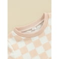 thumbnail image 4 of Bagilaanoe 2pcs Toddler Baby Girl Boy Shorts Set Short Sleeve Checkerboard T Shirt Tops + Shorts 6M 12M 18M 24M 3T Kids Casual Summer Clothes, 4 of 8