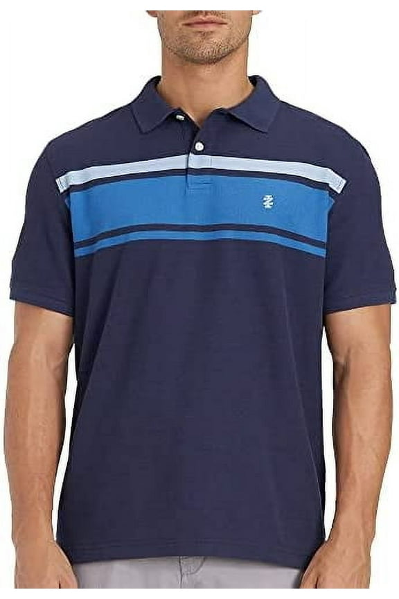Mens Chest Stripe Polo Shirt, X-Large, Navy