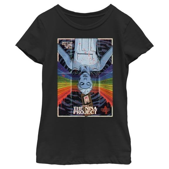 Netflix Girl's Stranger Things Retro Nina Project Poster Graphic T-Shirt