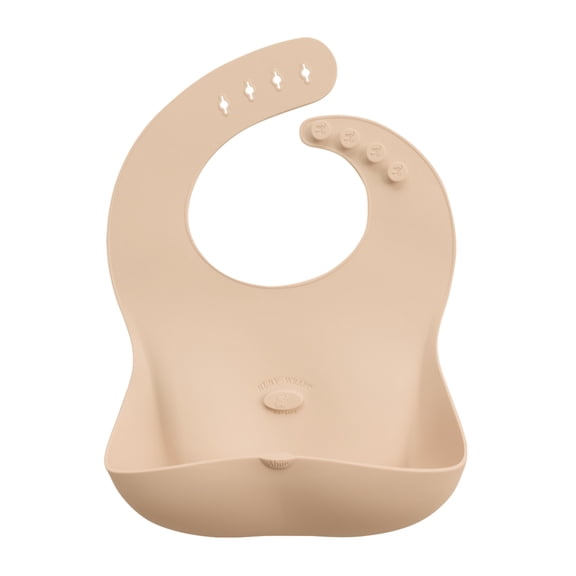 Abiie Ruby Wrapp Silicone Bibs for Babies with Front Pocket - Waterproof Bib - Stain Resistant - Silicone Toddler Bibs (Apricot Blush)