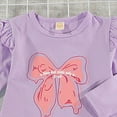 thumbnail image 4 of Zshosam Toddler Long Sleeve Shirt Girls Long Sleeve Shirts Cute Crew Neck Tshirts Kids Fall Back to School Tops Soft Clothes Size 7T 8T,(Purple 7-8 Years), 4 of 5