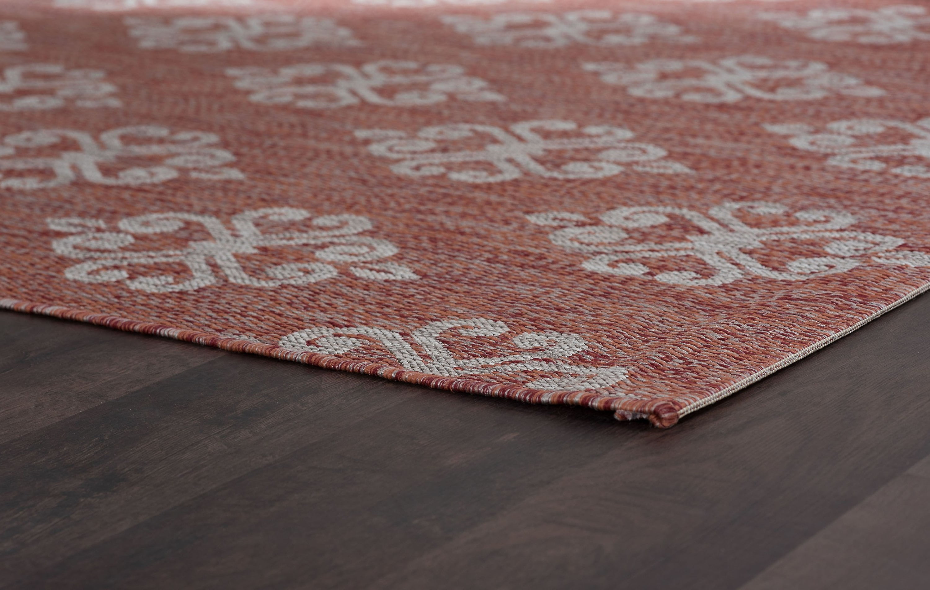 Veranda Transitional 8' x 10' Terra and Light Beige Polypropylene Outdoor Area Rug