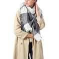 thumbnail image 3 of Lolmot Fall Winter Scarfs for Women Classic Tassel Plaid Tartan Warm Soft Chunky Oversized Blanket Wrap Shawl Scarves, 3 of 3