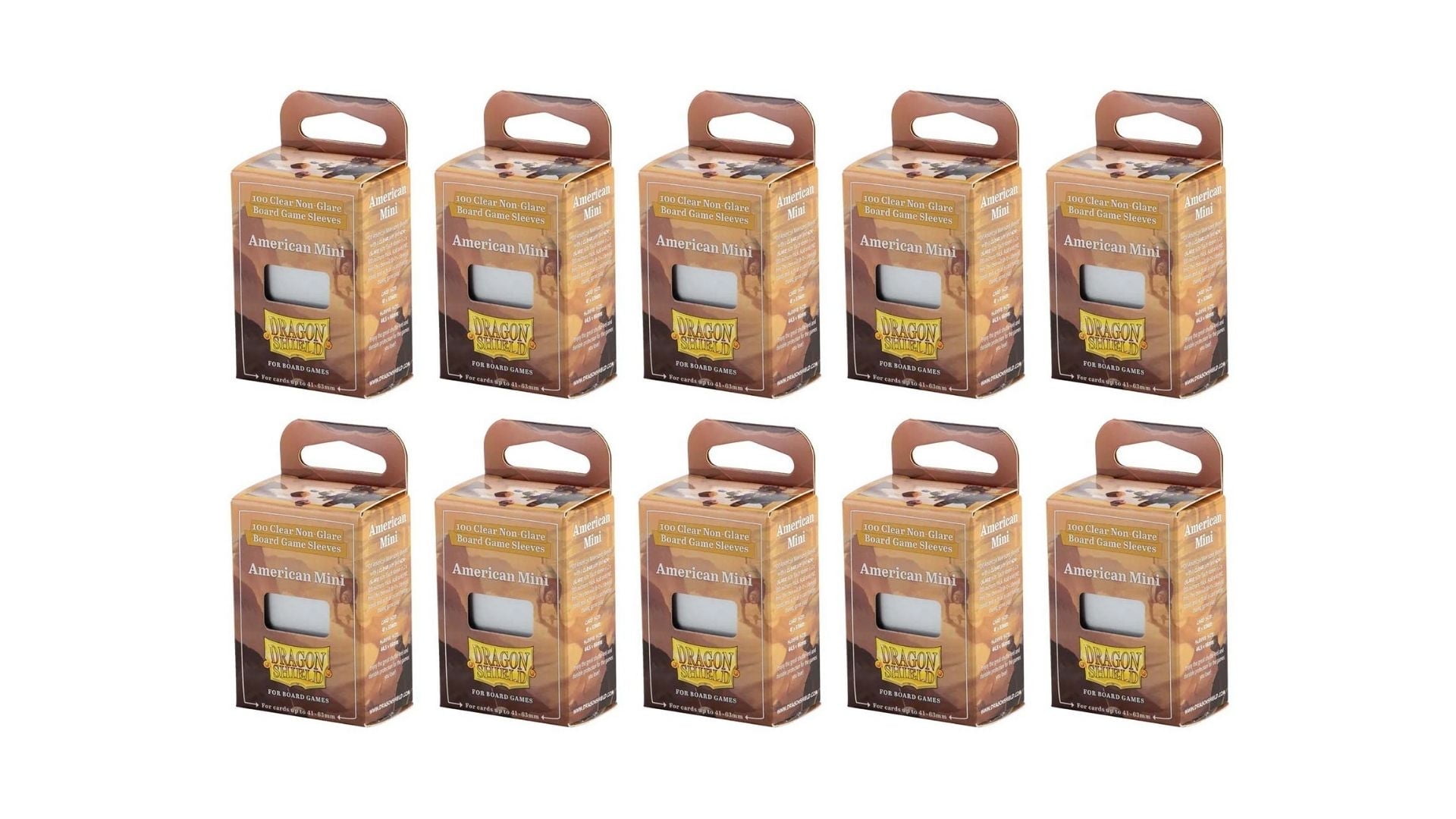 10 Packs Dragon Shield Board Game Sleeves 100 ct Mini American Size Card Sleeves Display Case