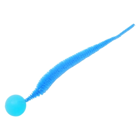 FTsdfkl 1PC Worm Ball Cat Toy, Elastic Fuzzy Worm Tail Interactive Kitten Play Ball, Bouncy Polyester Ball Wand Replacement Pet Teaser Toy
