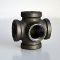 thumbnail image 2 of DN15 DN20 DN25 5 Way Pipe Fitting Malleable Iron Black Outlet Cross Female Tube Connector iron cast Hardware pipe fittings, 2 of 3