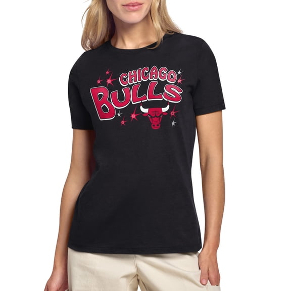 Women's Starter Black Chicago Bulls Fireworks T-Shirt