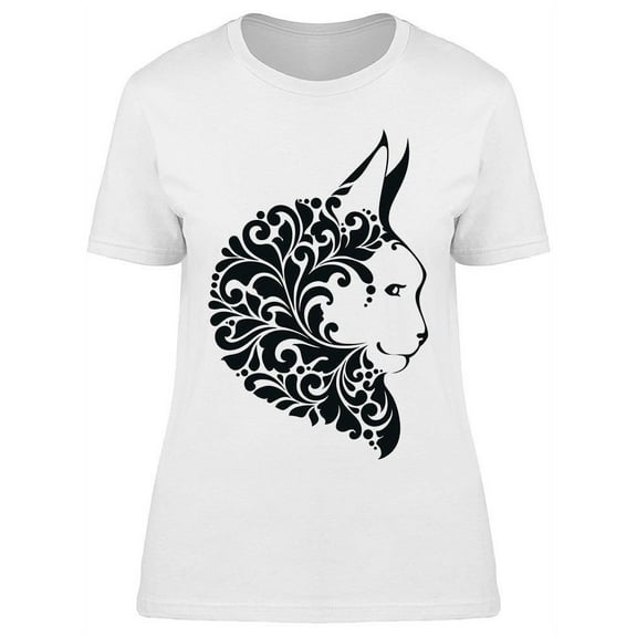 Ornamental Decorative Cat Face T-Shirt Women -Image by Shutterstock, Female Medium