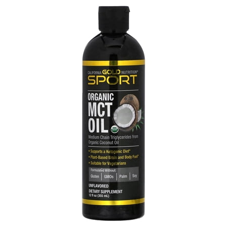 MCT Oil Certified Organic Medium Chain Triglycerides from USDA Organic Coconut Oil 12 fl oz (355 ml)