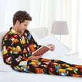 thumbnail image 6 of Salouo Construction Truck Print Button-Front Long Sleeve Pajama Set for Men, Soft 2Pjs Men's Long Sleeve Sleepwear-Small, 6 of 7