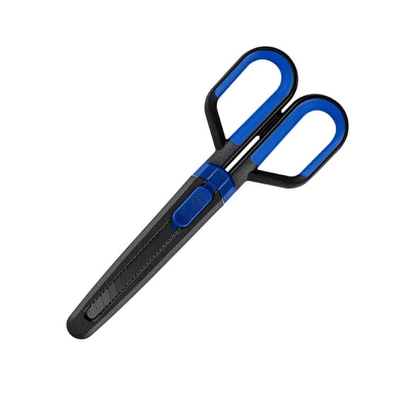 Dusknt Two-In-One Fizz Guangbo Teflon Scissors Blue, Cutting Dies,2 In 1 Scissors and Utility Set Stainless Steel Utility Retractable Box Cutter with Portable Scissors for School Home Use