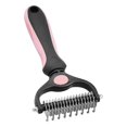 thumbnail image 2 of Double Sided Pet Undercoat Dematting Rake, Long Haired Dog Cat Matted Fur Remover Comb, Ergonomic Non-slip Handle Pet Grooming Tool, Pet Knot Tangled Hair Deshedding Brush, 2 of 5