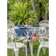 thumbnail image 2 of Outdoor Tablecloth with Umbrella Hole and Zipper, Pumpkin Coastal Round Table Cloth 60 Inch Waterproof Tablecloth, Blue Thanksgiving Starfish Shell Fall Picnic Table Cover for Patio Camping, 2 of 7