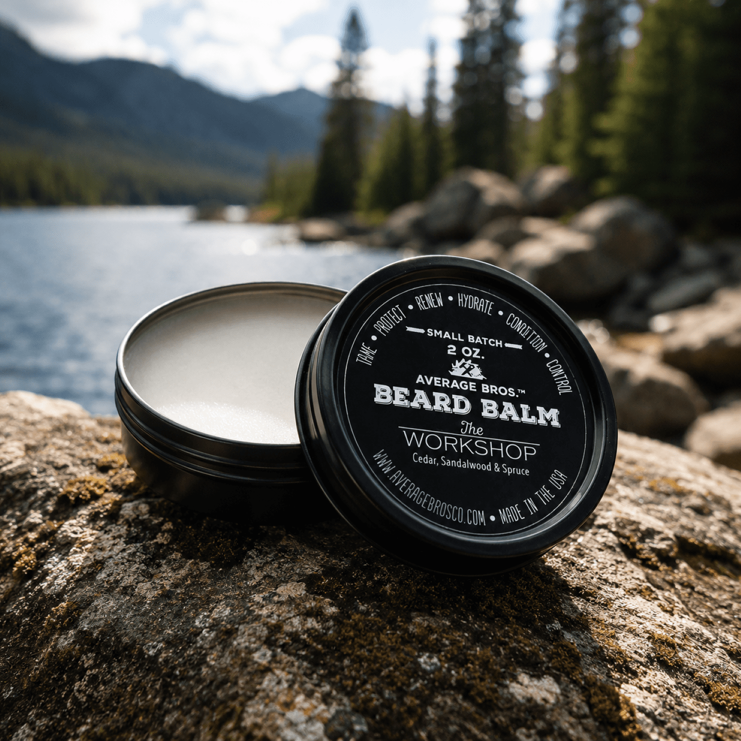 Average Bros Workshop Cedar Sandalwood Spruce Beard Balm, 2oz