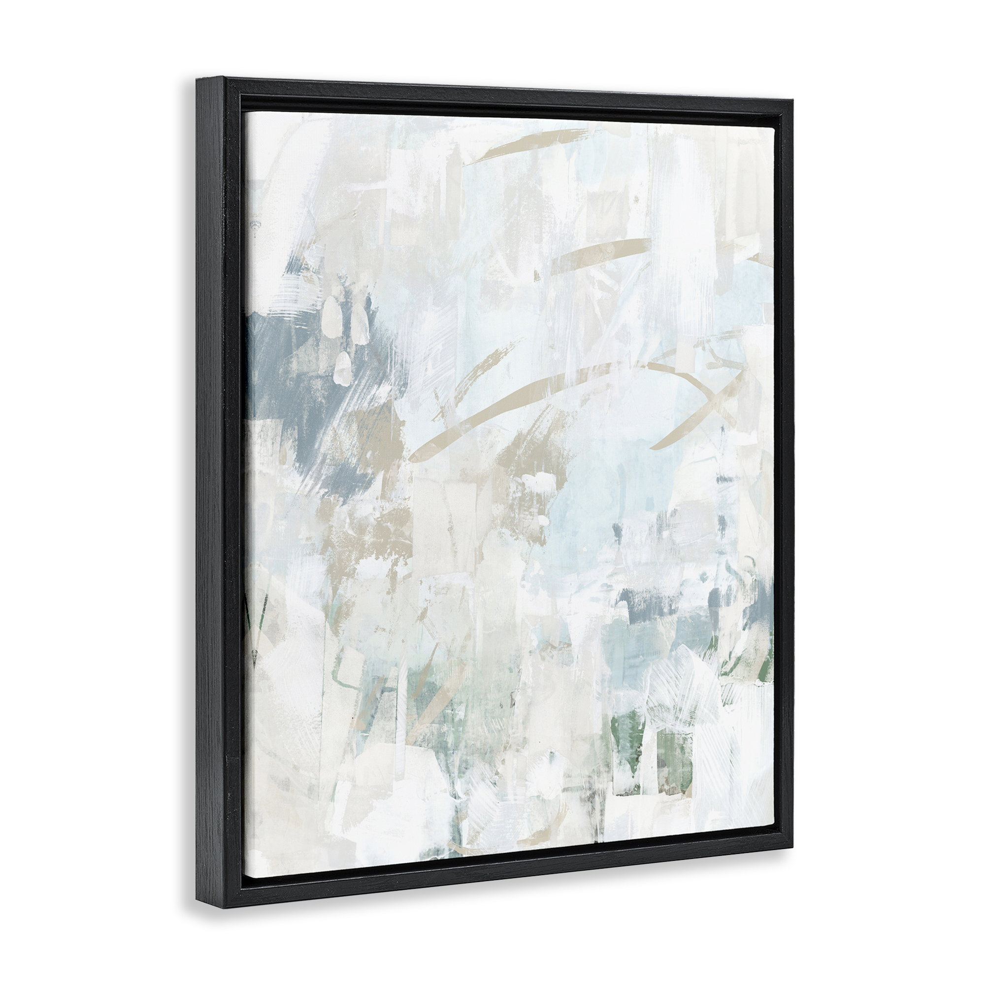 Stupell Industries Subtle Faded Abstraction Abstract Painting Black Floater Framed Canvas Art Print Wall Art, 17 x 21