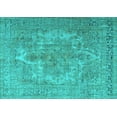thumbnail image 1 of Ahgly Company Machine Washable Indoor Rectangle Persian Turquoise Blue Bohemian Area Rugs, 6' x 9', 1 of 4