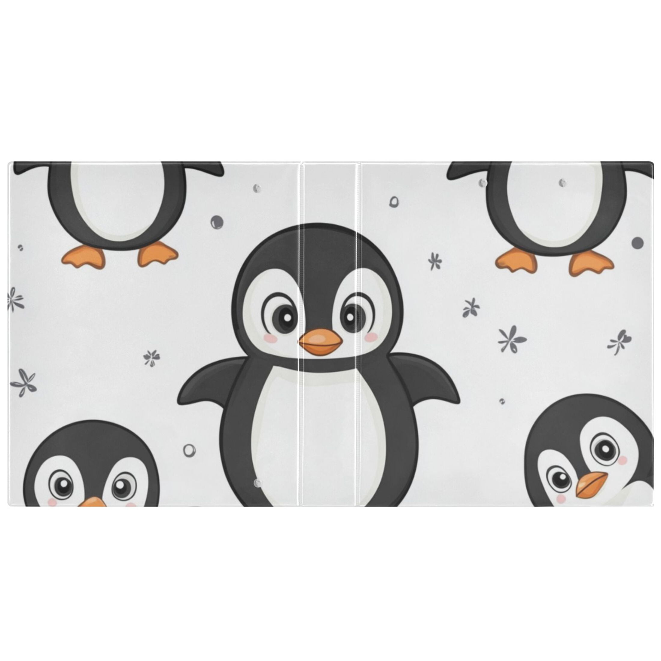 Penguins Cute 3 Ring Binders 1.5 inch Hardcover File Folders with Interior Pockets A4 Size Organizer for School Office Hospital