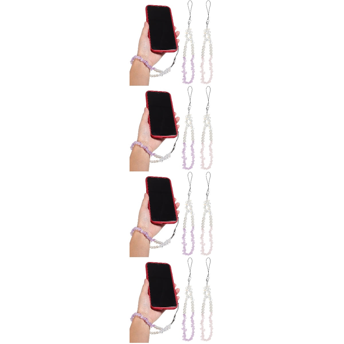 FRCOLOR 8 Pcs Charm Chains Crystal Stones Beads Lanyards Wrist Straps -Lost Strings Bracelets Accessories