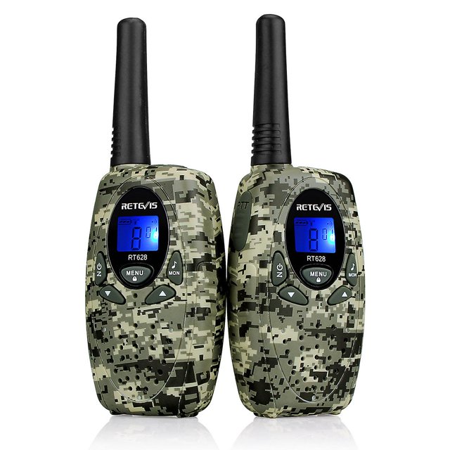 Walkie Talkies para niños con camuflaje Rt628, 1 par, teclado con bloqueo Vox de largo alcance, juguetes para niños, regalos para cumpleaños y vacaciones, fácil de usar para acampar y hacer senderismo
