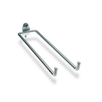 Triton Products 8-1/4 inch Double Rod Steel Pegboard Hook, 80-Degree Bend, 5pk
